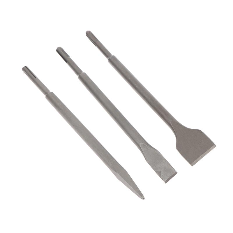 Rotary Hammer Chisel Bit Flat - Zestaw 3 dłut SDS-Plus do młotów