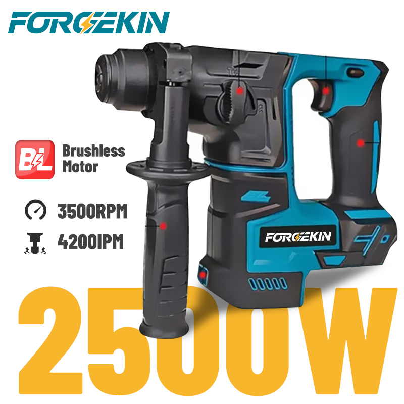 Cordless Rotary Hammer 20V Brushless - Wiertarko-wkrętarka udarowa bezszczotkowa FORGEKIN 2500W, przenośna,