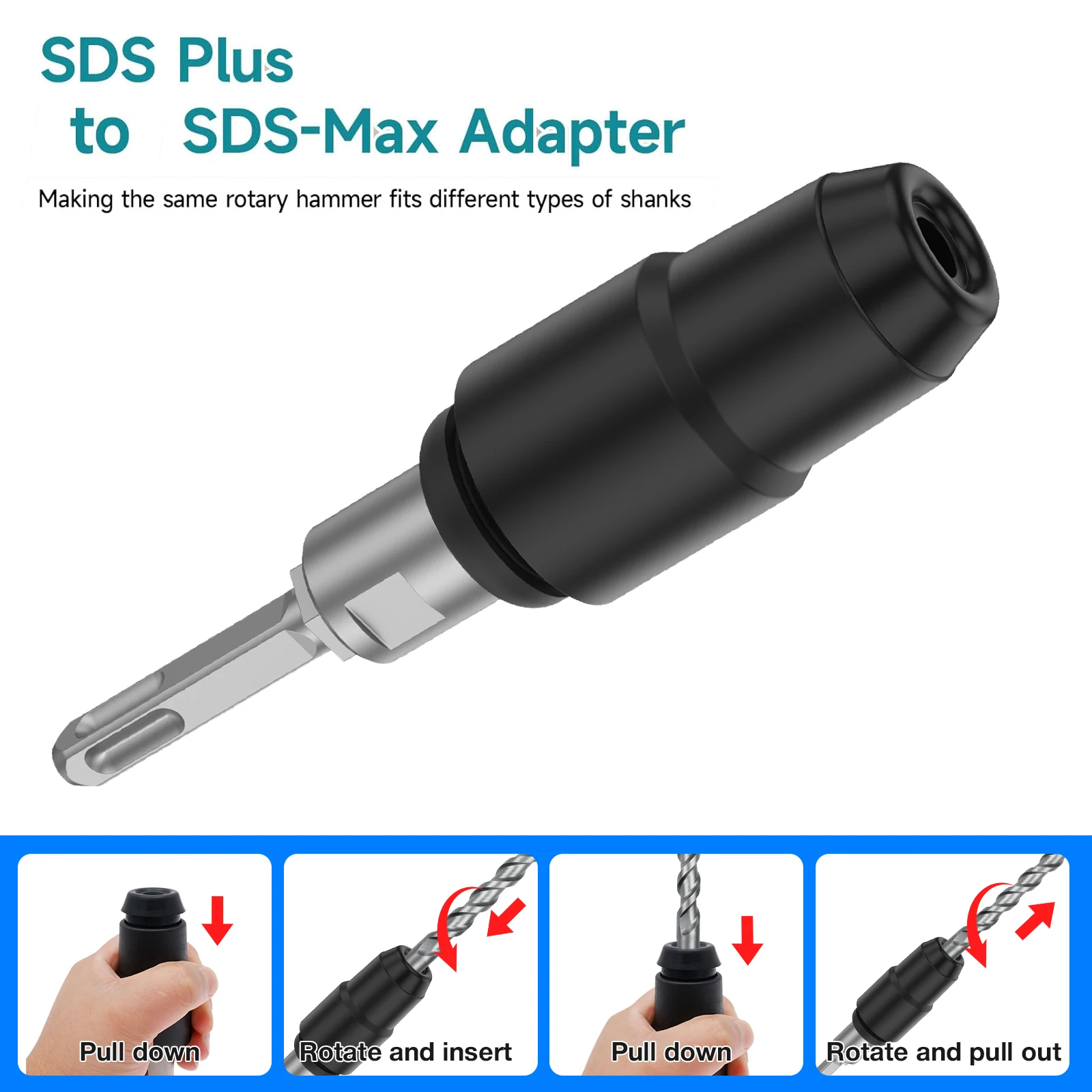 Sds Plus Chuck Adapter - Adapter SDS-Plus na SDS-Max do młotów