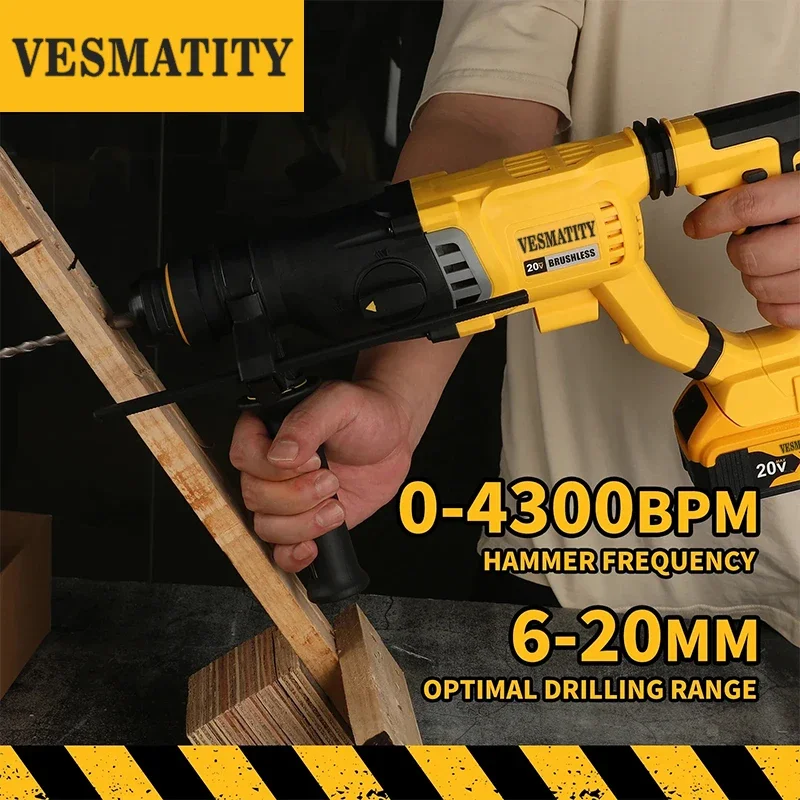 Cordless Rotary Hammer 20V Brushless - Akumulatorowe młotowiertarki bezszczotkowe 20V, narzędzie elektryczne