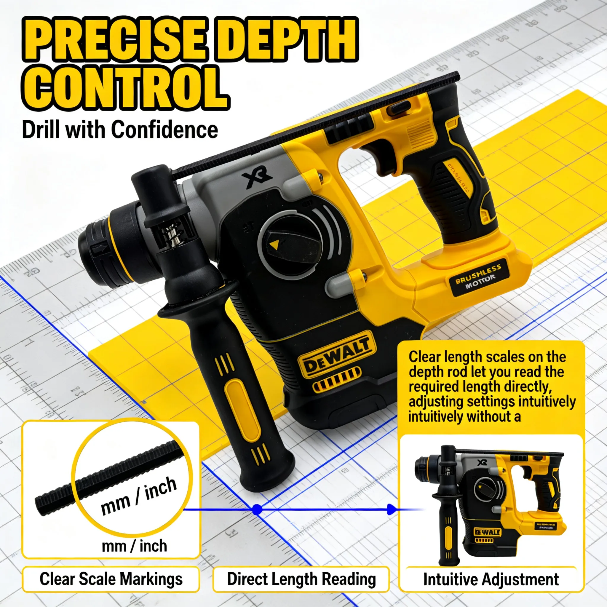 Cordless Rotary Hammer 20V Brushless - DEWALT 18V/20V MAX – akumulatorowe młotowiertarki