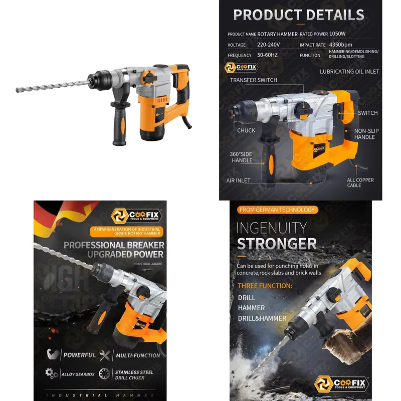 Rotary Hammer Drill 26Mm - 【CHIMU HOME】 Wiertarka udarowa SDS-Plus 1050W