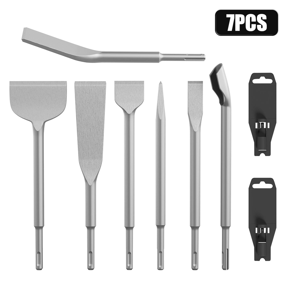 Rotary Hammer Chisel Bit Flat - 7-częściowy zestaw dłut SDS Plus Młot
