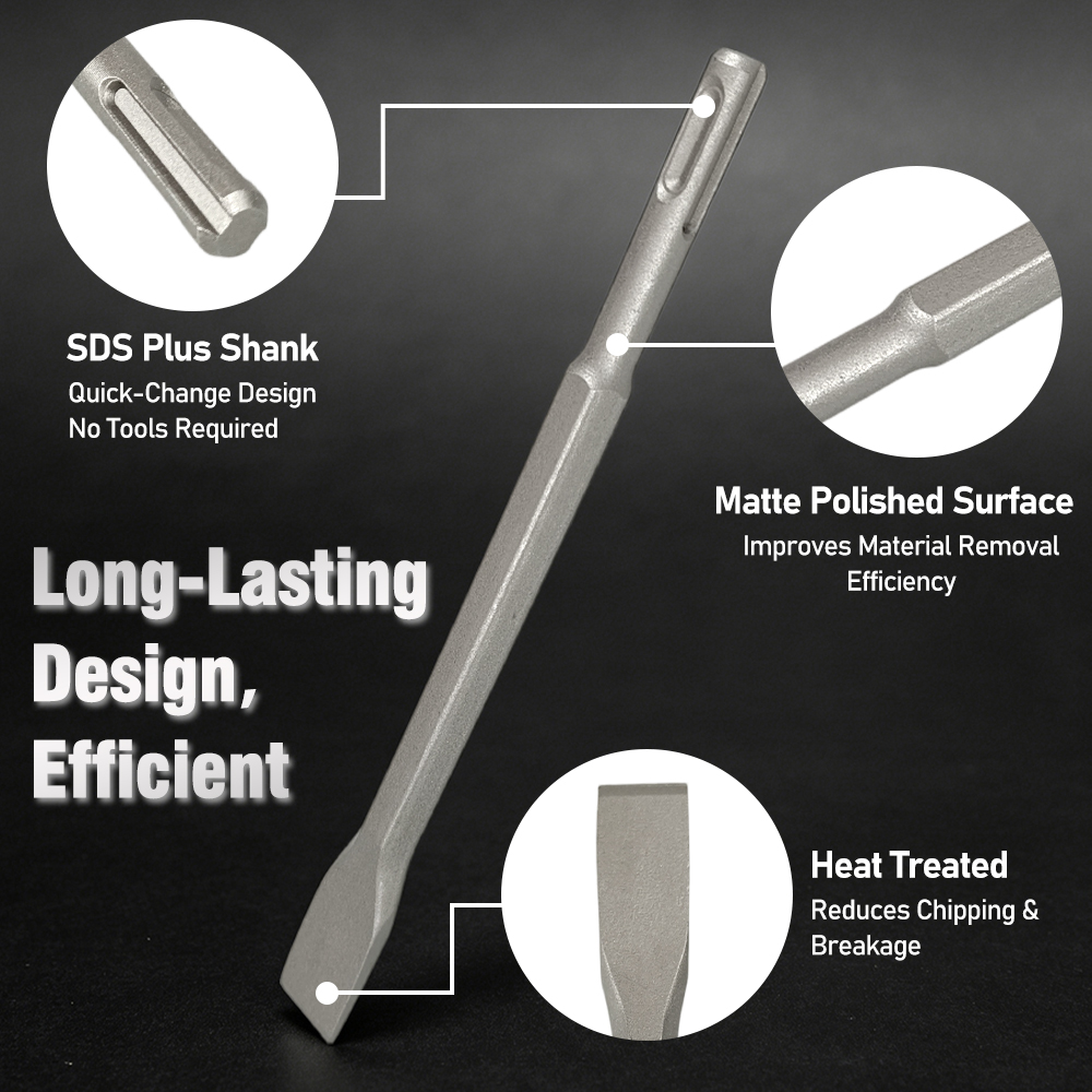 Zestaw 5 dłut SDS Plus do młot – Rotary Hammer Chisel Bit Flat recenzja i cena