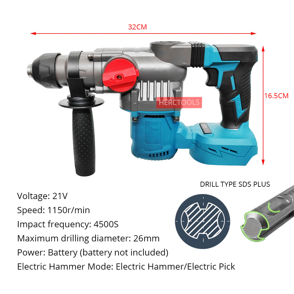 Bezszczotkowy akumulatorowy mł – Rotary Hammer Drill 26Mm recenzja i cena