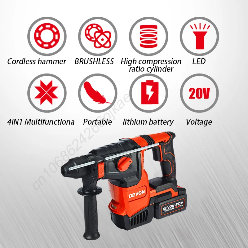 Devon Mocny Bezprzewodowy Młot – Cordless Rotary Hammer 20V Brushless recenzja i cena