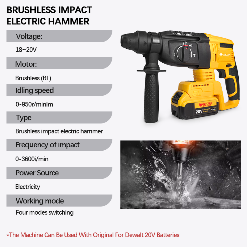 Wiertarko-wkrętarka udarowa be – Cordless Rotary Hammer 20V Brushless recenzja i cena