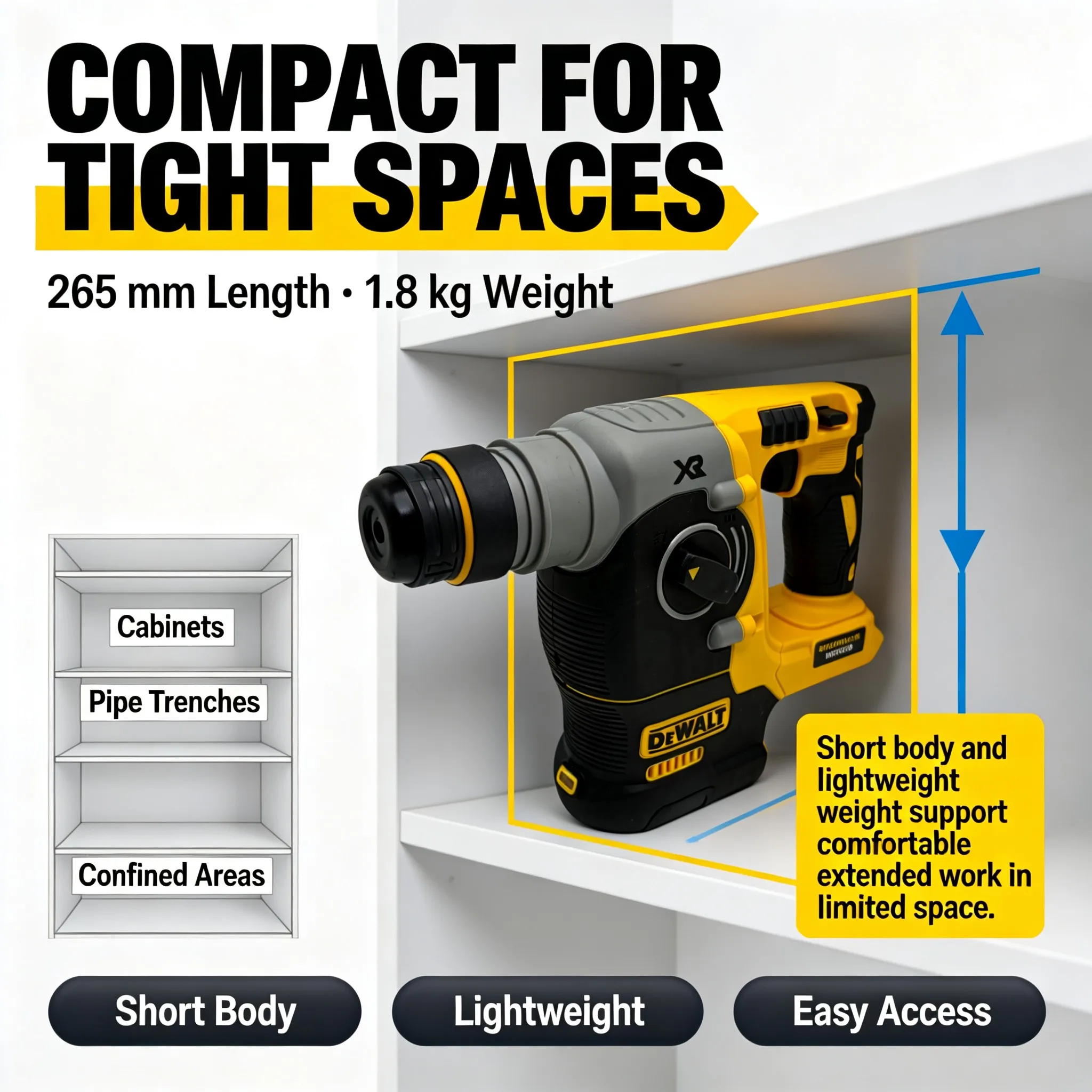 DEWALT 18V/20V MAX – akumulato – Cordless Rotary Hammer 20V Brushless recenzja i cena