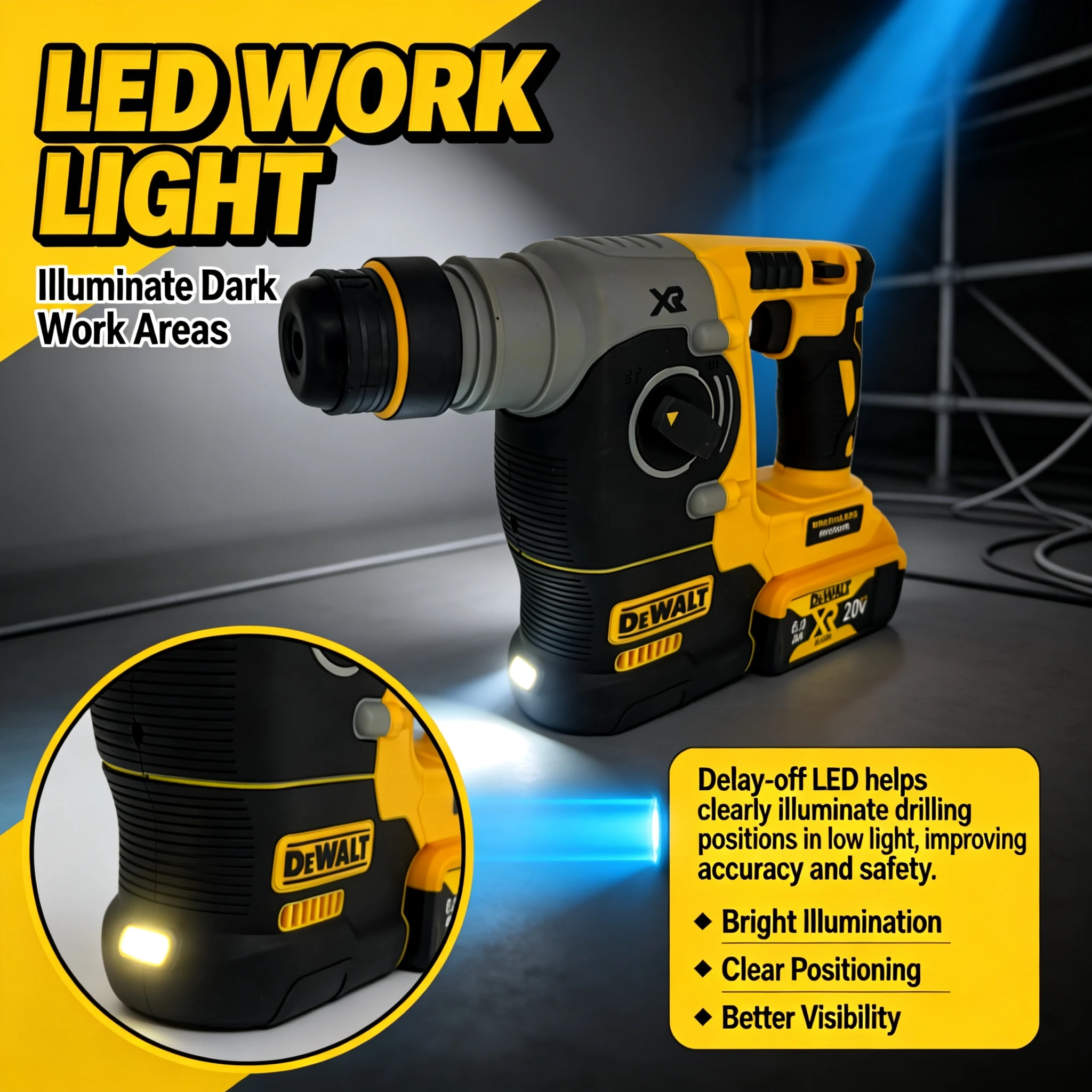 DEWALT 18V/20V MAX – akumulato – Cordless Rotary Hammer 20V Brushless recenzja i cena