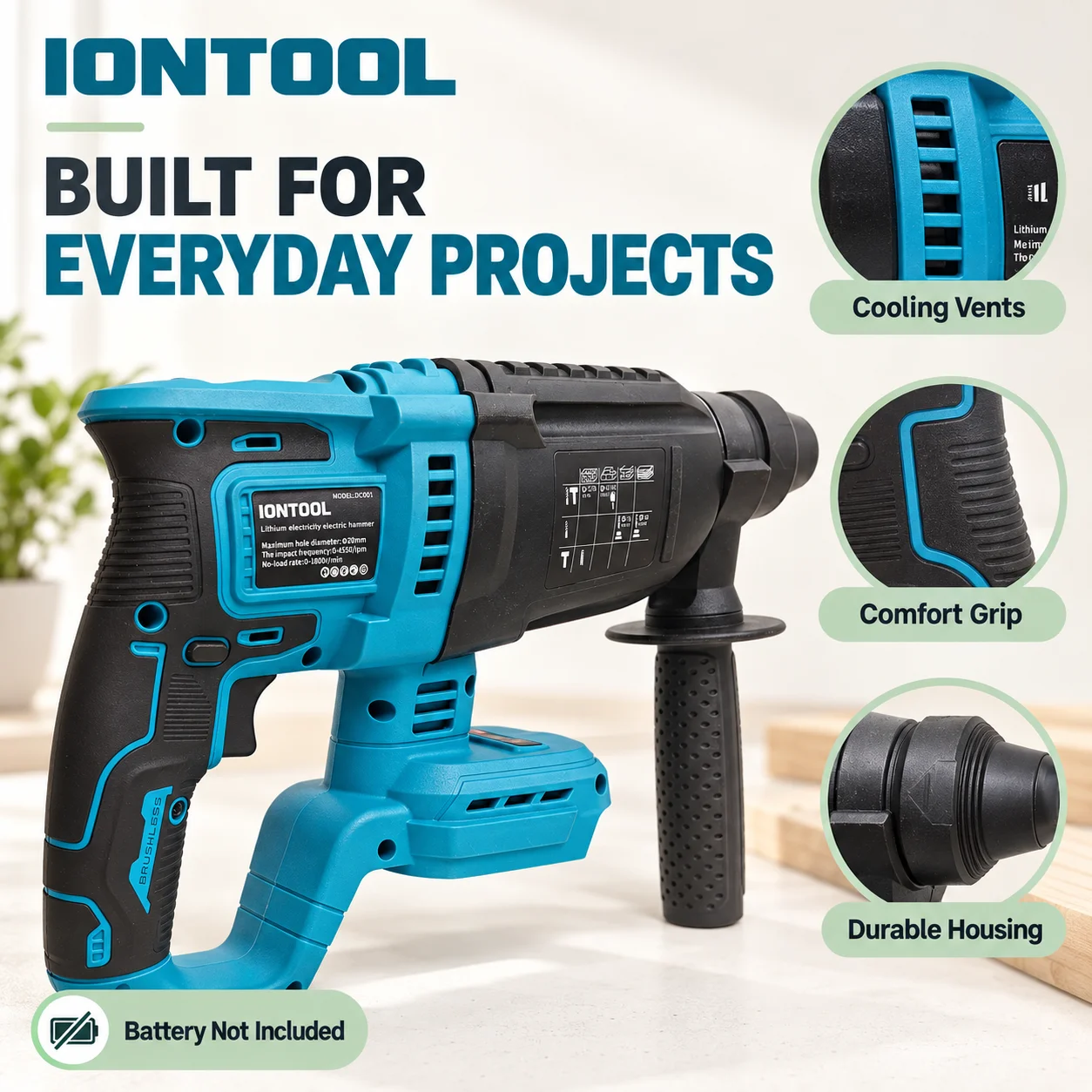 IONTOOL – akumulatorowe młotow – Rotary Hammer Drill 26Mm recenzja i cena