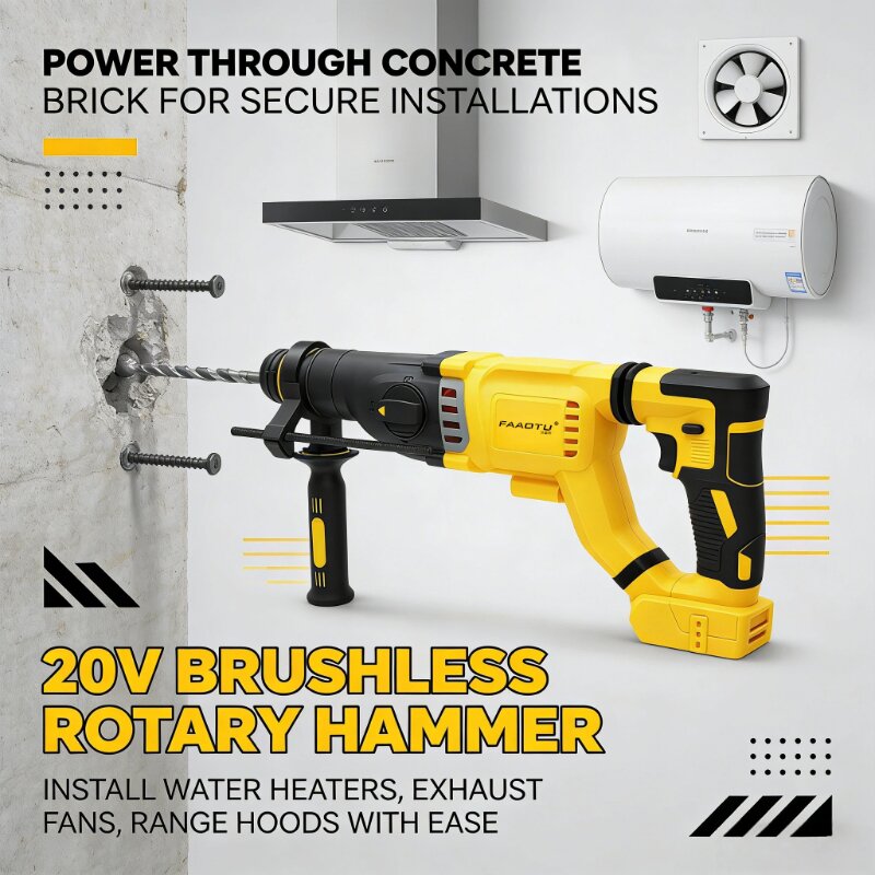 FAAOTU DCH263 20V Bezszczotkow – Cordless Rotary Hammer 20V Brushless recenzja i cena