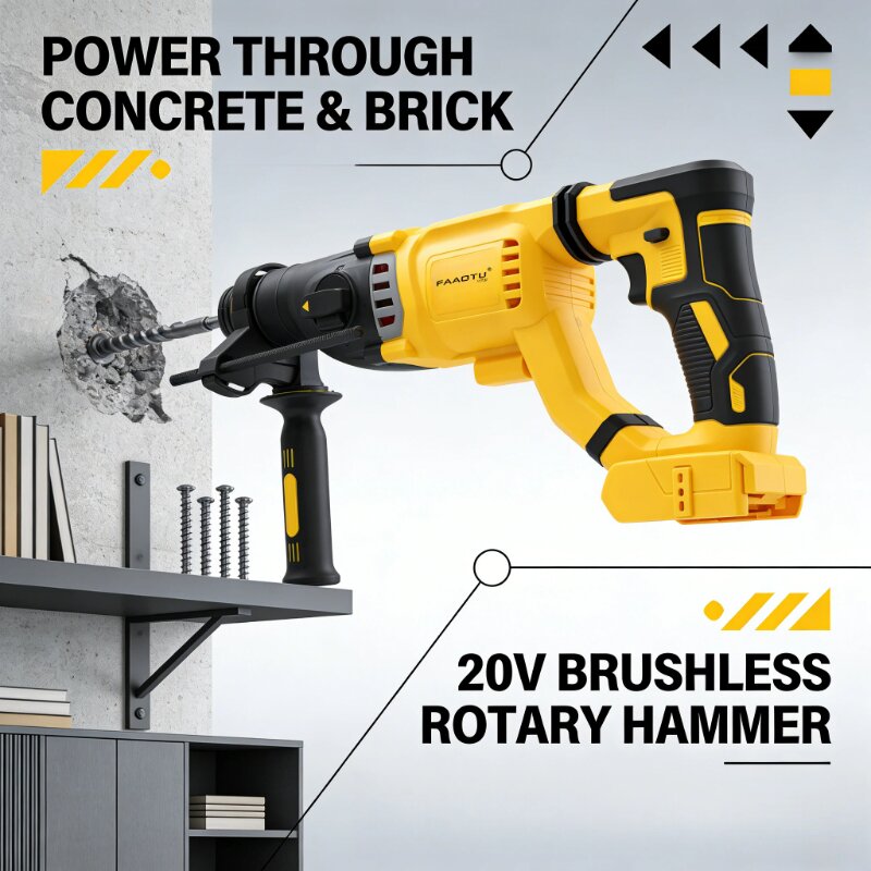 FAAOTU DCH263 20V Bezszczotkow – Cordless Rotary Hammer 20V Brushless recenzja i cena