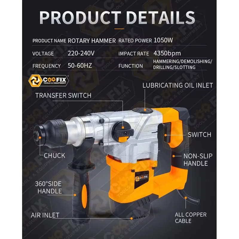 【CHIMU HOME】 Wiertarka udarowa – Rotary Hammer Drill 26Mm recenzja i cena