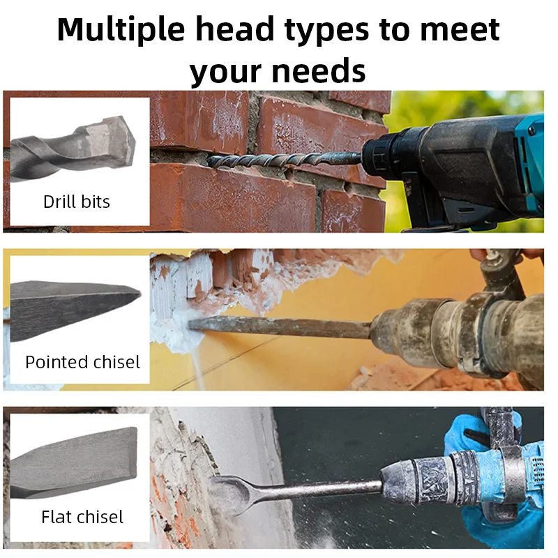 17-częściowy zestaw dłut i bit – Rotary Hammer Chisel Bit Flat recenzja i cena