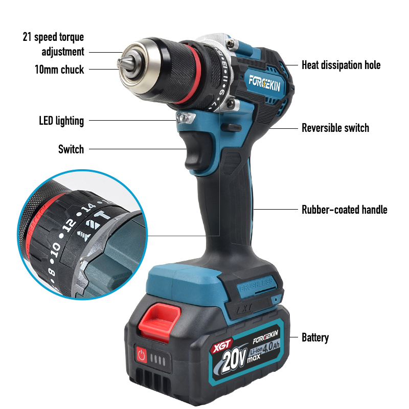 Wiertarko-wkrętarka akumulator – Cordless Rotary Hammer 20V Brushless recenzja i cena
